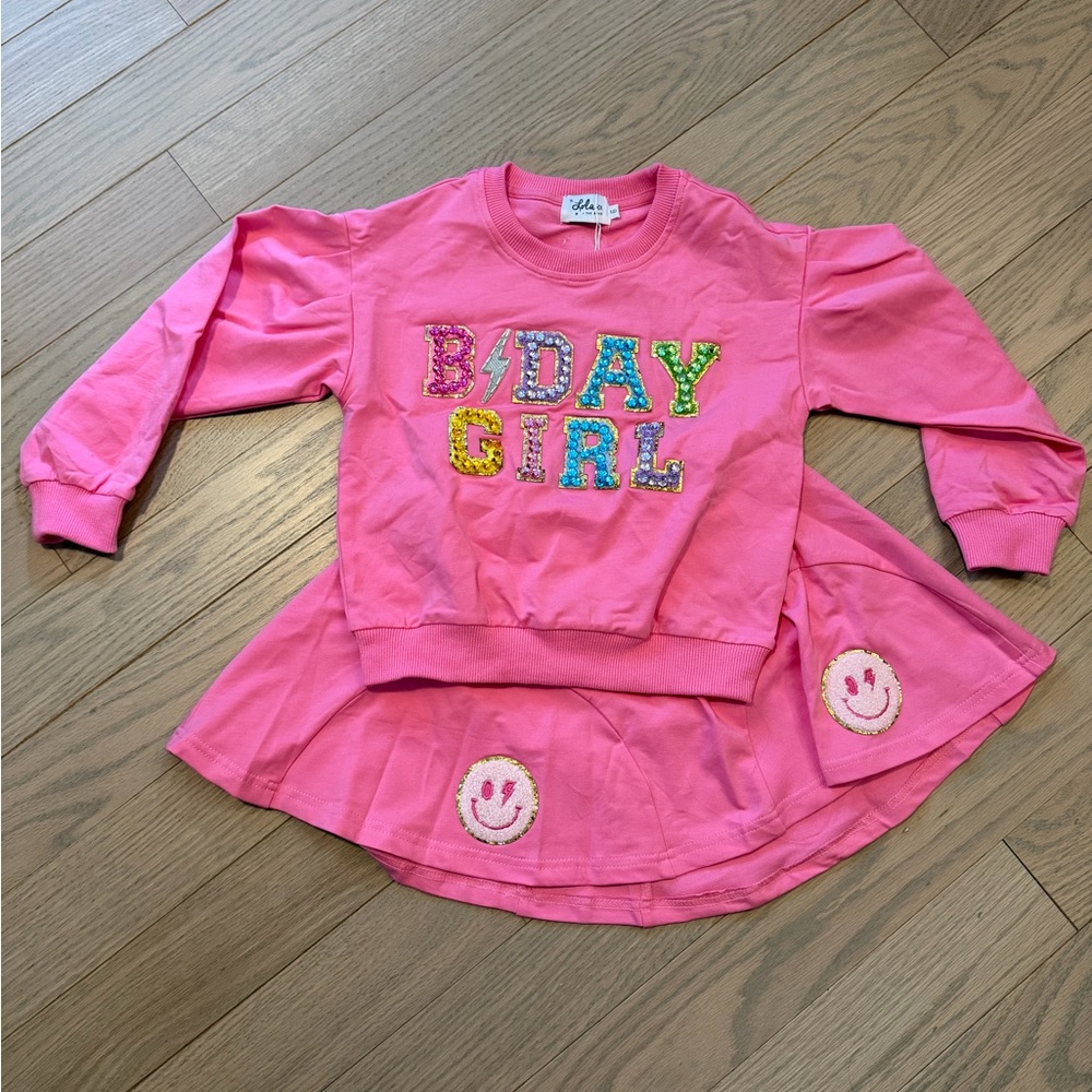 Lola + The Boys Pink Birthday Girl Matching Set